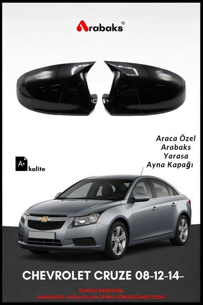 Arabaks CHVROLET CRUZE 08-12-14- Yarasa Ayna Kapağı 2'li Takım (BATMAN TİP, D...