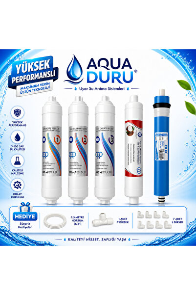 AQUA DURU Su Arıtma Filtresi Kapalı Kasa Uyumlu 5li Tam Set