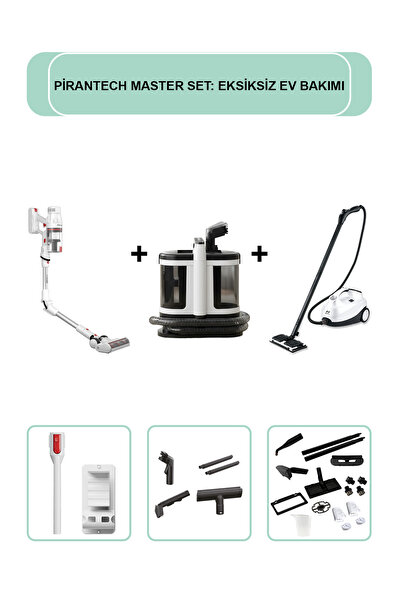 PiranTech ES-330 Kablosuz Süpürge & V22C Halı ve Koltuk Yıkama & CB-107C Prof...