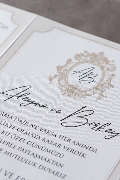 İKLİM DAVETİYE 50 Adet Düğün, Nişan, Nikah Davetiyesi, Baskı Hariçtir 0107110