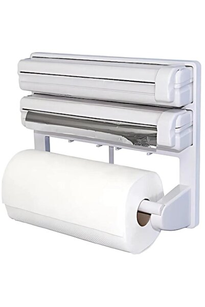 SDEPOT Triple Kitchen Dispenser for Paper Roll, Aluminum Foil, and Food Wrap,...