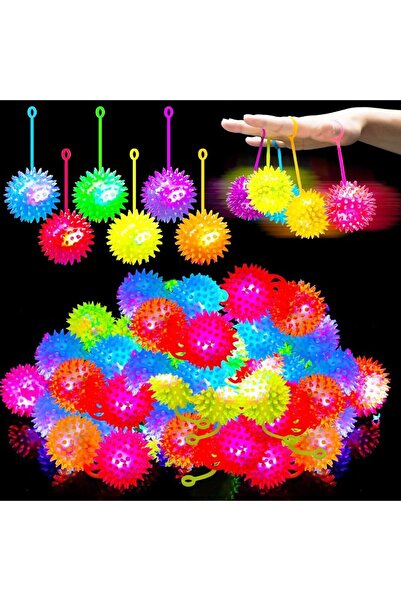 Genel Markalar 4 PCS FLASHING SPIKY LİGHT BALL 4 ADET SESLİ LED IŞIKLI KİRPİ ...