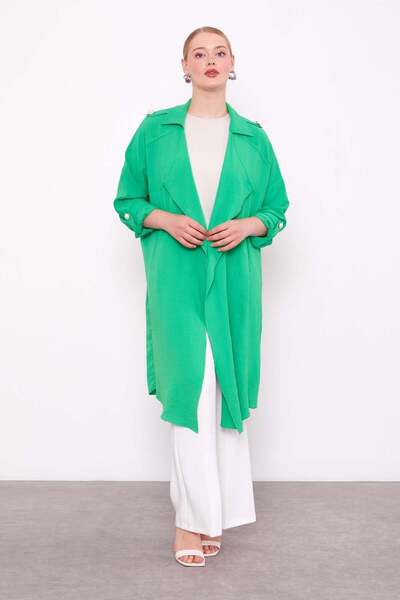 Levidor Green Shoulder Epaulettes Detailed Short Cap