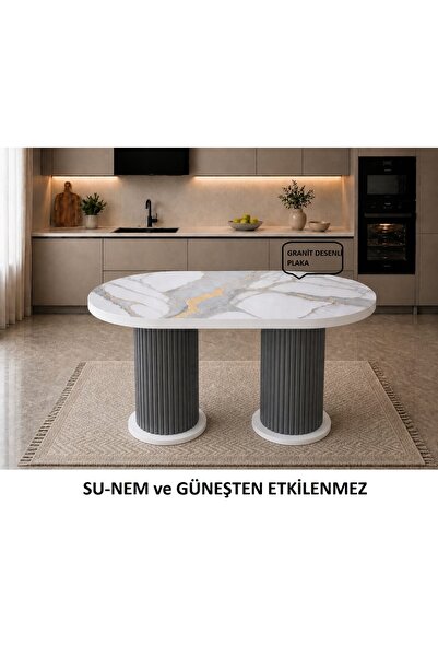 Bodykitartgarage BOHEM MODELİ ŞIK MODERN 6 KİŞİLİK YEMEK MASASI