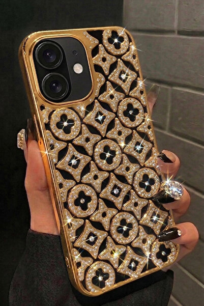 Nezih Case iPhone 16 Uyumlu Kamera Korumalı Parlak Taşlı Diamond Tasarım Siml...