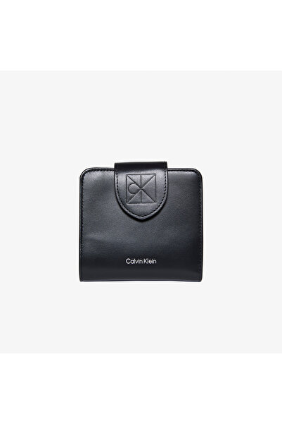 Calvin Klein Snap Tab Square Kadın Siyah Cüzdan