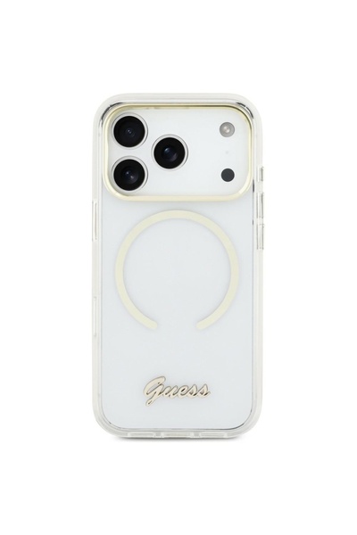 Guess IML Script Μεταλλική Θήκη MagSafe για iPhone 17 Air - Διαφανής