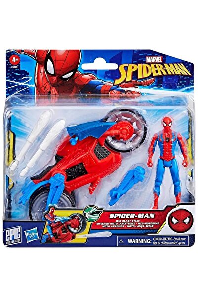 Hasbro Spiderman Spider-Man Web Blast Cycle Φιγούρα Δράσης 10 Εκ Με Μοτοσυκλέ...