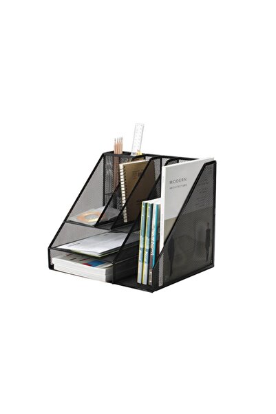 Q-Connect Organizer metalic Mesh, de birou, tavite+suporti de reviste, 7 comp...