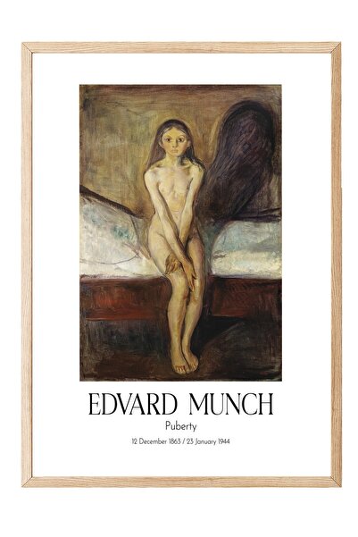 Postifull Edvard Munch - Pubertet, slika u drvenom okviru, umetnička serija B...