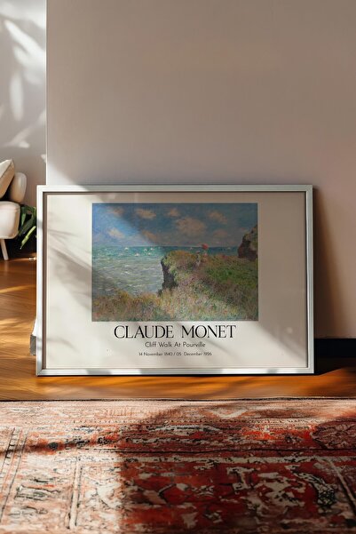 Postifull Claude Monet - Plimbare pe malul mării în Pourville, Tablou înrămat...