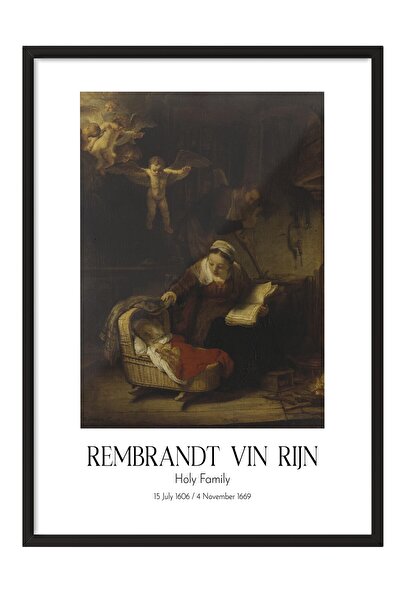 Postifull Rembrandt Vin Rijn - Sveti Rod, slika u crnom okviru, umetnička ser...