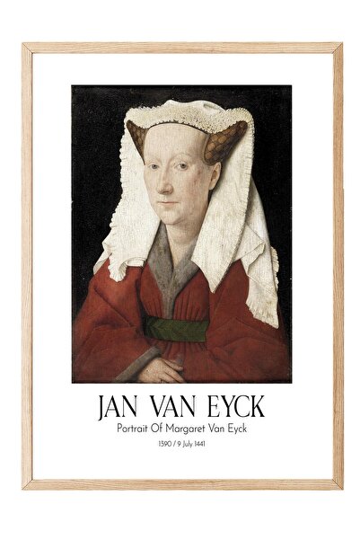 Postifull Jan van Ajk - Portret Margaret van Ajk, slika u drvenom okviru, ume...