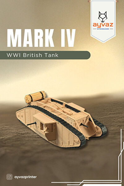 AYVAZ MARK IV 1/35 Ölçek, 12x23x7 cm Boyutlu, Tank Maketi