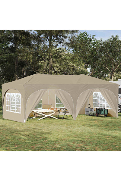 vidaxl Cort de Petrecere Pop-up Crem 575 x 288 x 245 cm