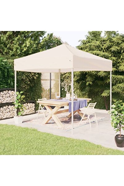 vidaxl Cort pliabil pentru petrecere, crem, 3x3 m