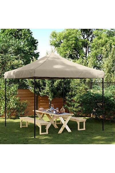 vidaxl Cort de petrecere pliabil Pop-Up, taupe, 292x292x315 cm