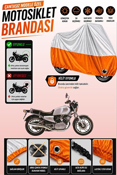 Cemku Twin Top Gray - Bottom Orange Yamaha Xv1000 Compatible Engine Cover, Re...
