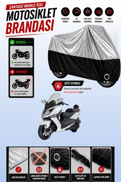 Cemku Twin غطاء محرك علوي رمادي - سفلي أسود متوافق مع SYM Joymax 250i ABS، لا...