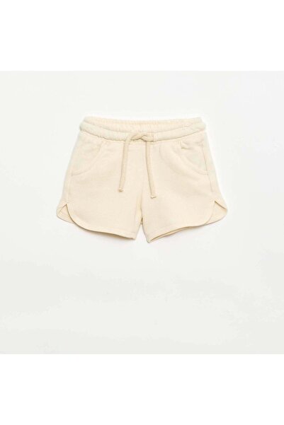 KIABI Plain Lightweight Fleece Shorts White