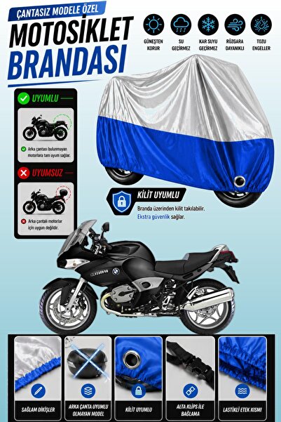 Cemku Twin غطاء محرك متوافق مع سيارة BMW R 1200 ST باللون الرمادي من الأعلى و...