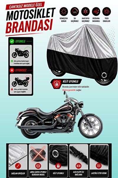 Cemku Twin Top Gray - Bottom Black Kawasaki Vn 900 Custom Special Compatible ...
