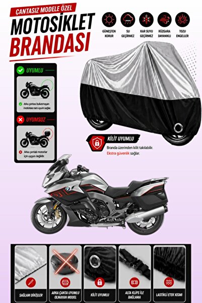 Cemku Twin غطاء محرك متوافق مع سيارة BMW K 1600 GT باللون الرمادي من الأعلى و...