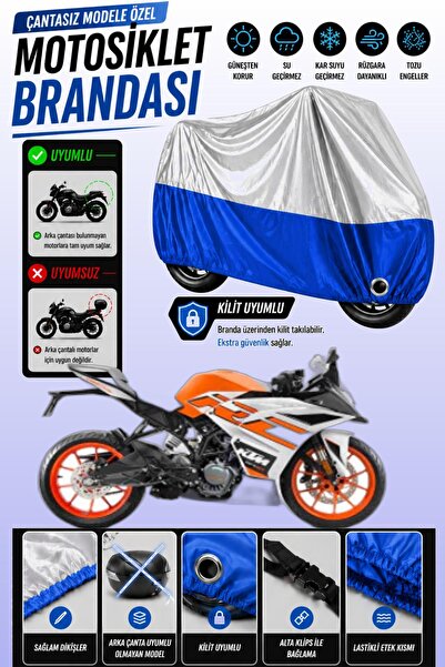 Cemku Twin غطاء محرك متوافق مع KTM 125 RC باللون الرمادي من الأعلى والأزرق من...