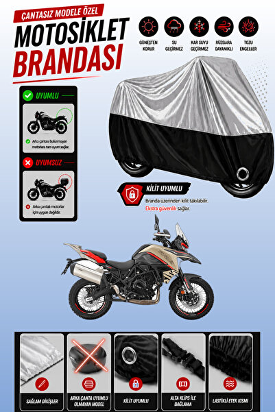Cemku Twin غطاء محرك متوافق مع Benelli TRK 702X باللون الرمادي من الأعلى والأ...