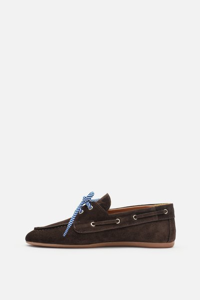 Bestyle Sperry Lace-Up Hakiki Deri Makosen – Ultra Hafif Acı Kahve Süet