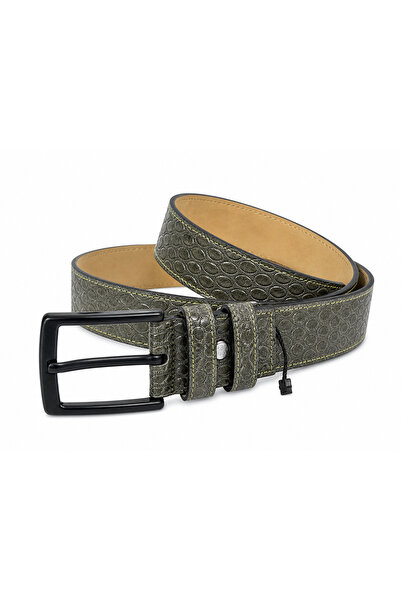 kemer krallığı Men's Belt 4.5 cm Patterned Sports – Khaki