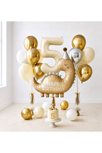 Balonsan Happy Birthday Dinosaur Balloon Garland -5-