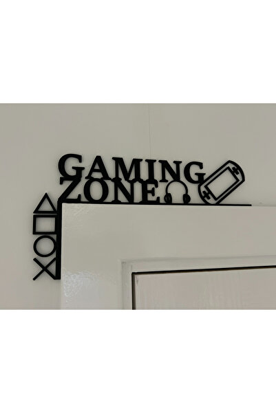 Zervano "Gaming Zone" Oyuncu Odası Kapı Üstü Dekoru - Evrensel Oyun Semboller...