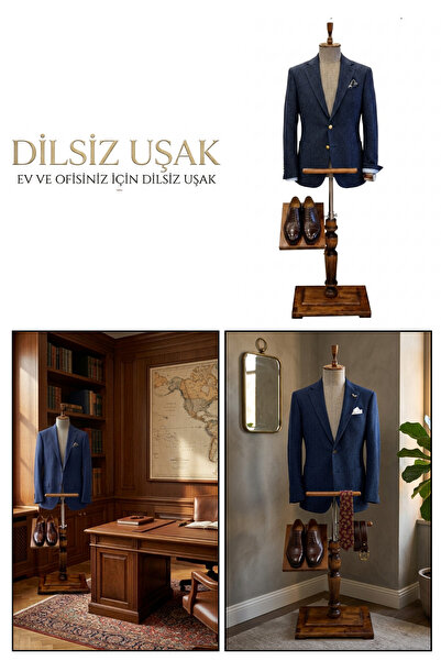 Manken İstanbul Minimalist Dilsiz Uşak Elbise Askılığı - Zarif Dilsiz Uşak As...