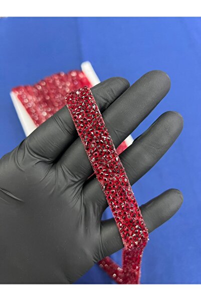 KAYA ARNİCA TEKSTİL Bordo Parlak Taşlı Şerit Ütü İle Yapışan Şerit 1.5 Cm