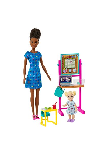 Barbie CARIERE SET MOBILIER CU PAPUSA BRUNETA PROFESOARA