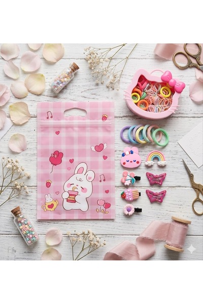 icha Girl's Surprise Hair Clip Set Rubber Hair Clip Snap Clip Mini Hair Clip ...