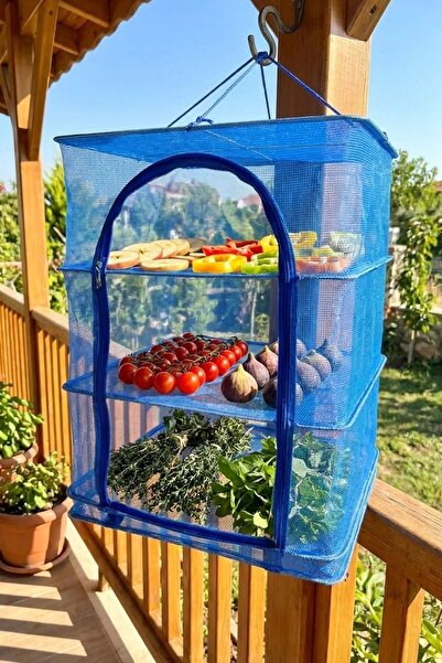 Buffer ® 3 Katlı Fermuarlı Sebze Meyve Kurutucu File – 45x45 cm Katlı Askılı ...