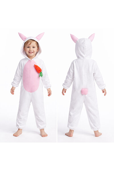 Dimmel Costume Pembe Tavşan Tulum Hayvan Kostüm
