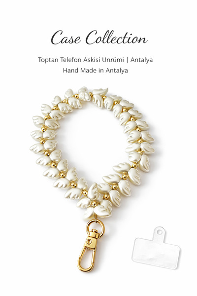 Case collection Telefon Askısı Telefon İpi Boncuklu Charm İncili Bileklik Apa...