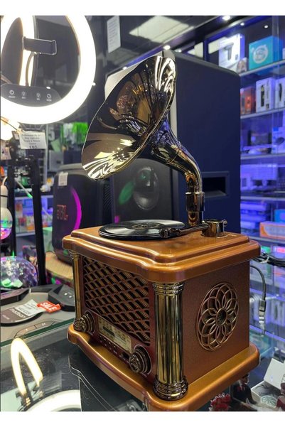 Hırdavat Nostalji Gramafon Radyo,Bluetooth Özellikli Nostaljik Radyo(BÜYÜK BOY)