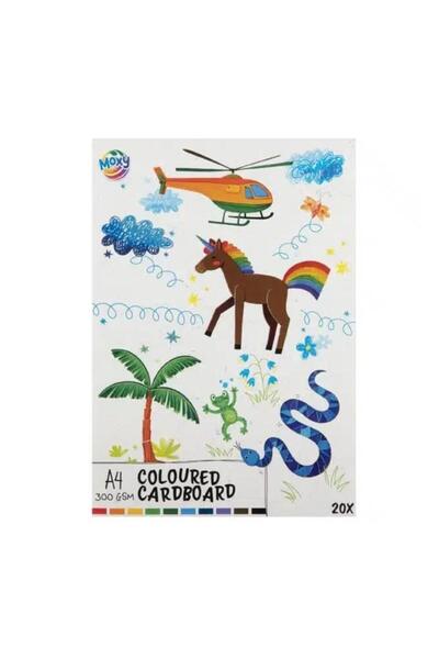 Moxy Set de 20 de bucăți de carton colorat A4, 300g