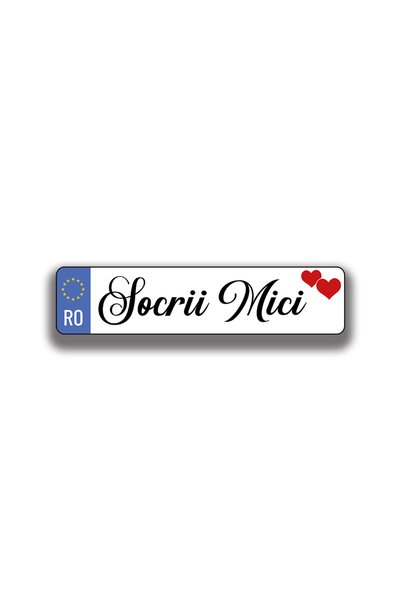 Bello Carino High quality decoration products Set 2 bucăți – Plăci auto festive pentru nuntă," Socrii Mici ",neagră, 52x12 cm