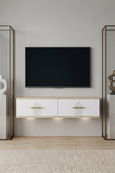 zetuna home TDA1215DB DUVARA MONTAJ TV STAND, TV RAFI SAFİRMEŞE - BEYAZ 120CM