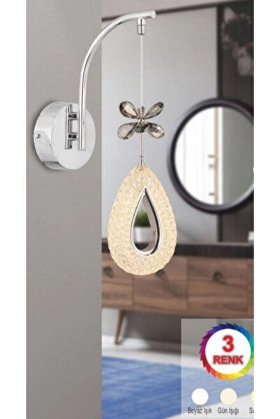 ILGAZ AYDINLATMA DAMLA KRİSTAL TAŞLI ŞIK LED APLİK (ELEKTRİK İLE ÇALIŞMAKTADIR)
