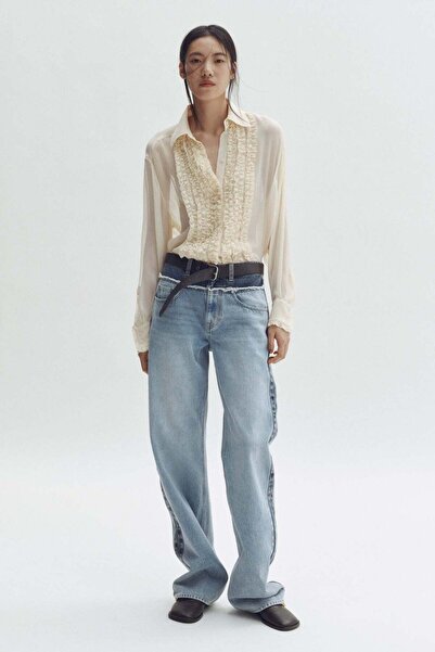H&M Two-tone straight-leg jeans