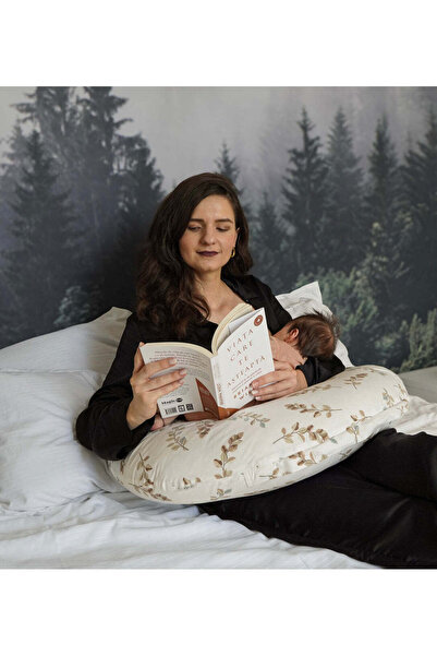 Twindeco Pernă pentru alăptare, 2 în 1 COMFORT cu imprimeu frunze
