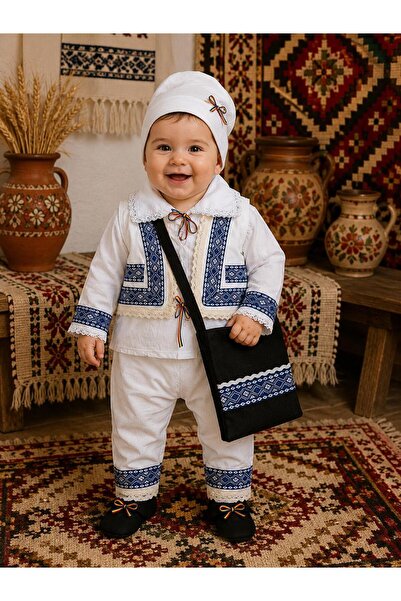 OEM Costum Traditional pentru baieți, 6 piese - Albastru