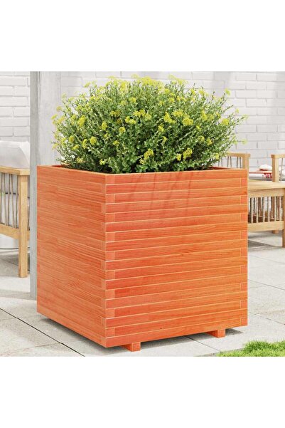 vidaxl Jardiniera gradina, maro ceruit, 70x70x72,5 cm, lemn masiv pin