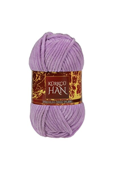 Kürkçü Han Kadife Örgü İpi 50gr %100 Polyester Yumuşak Pofuduk Koyu Lila